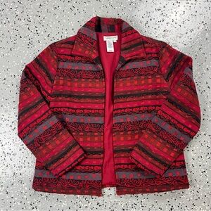 Coldwater Creek Red and Black Jacket Blazer